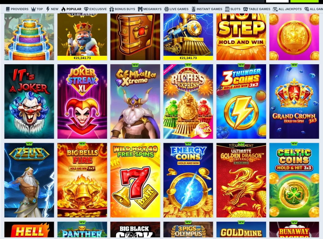 Zoccer Popular games grid